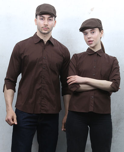 Y-717 NEW 커피 카라 칠부셔츠
