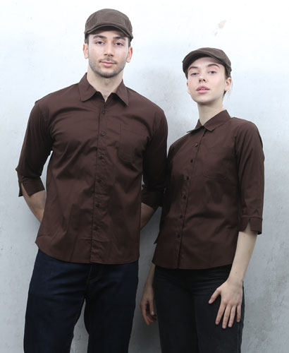 Y-717 NEW 커피 카라 칠부셔츠